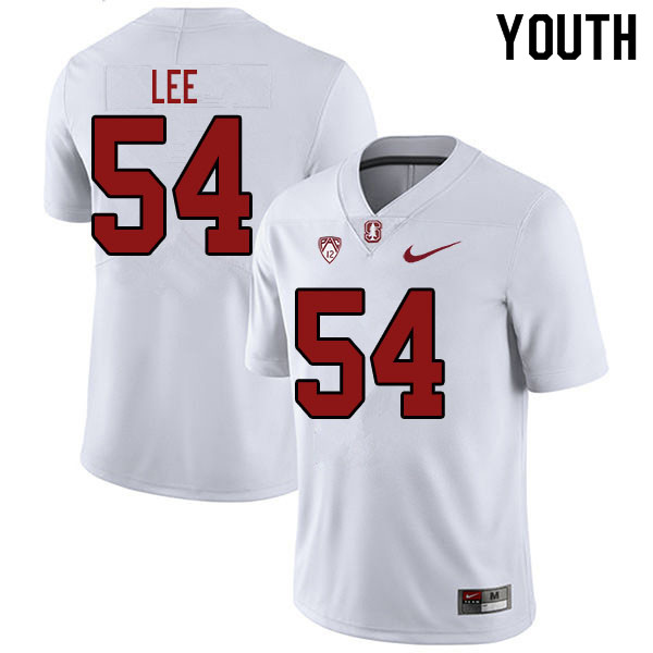 Youth #54 Kiersten Lee Stanford Cardinal College Football Jerseys Sale-White - Click Image to Close